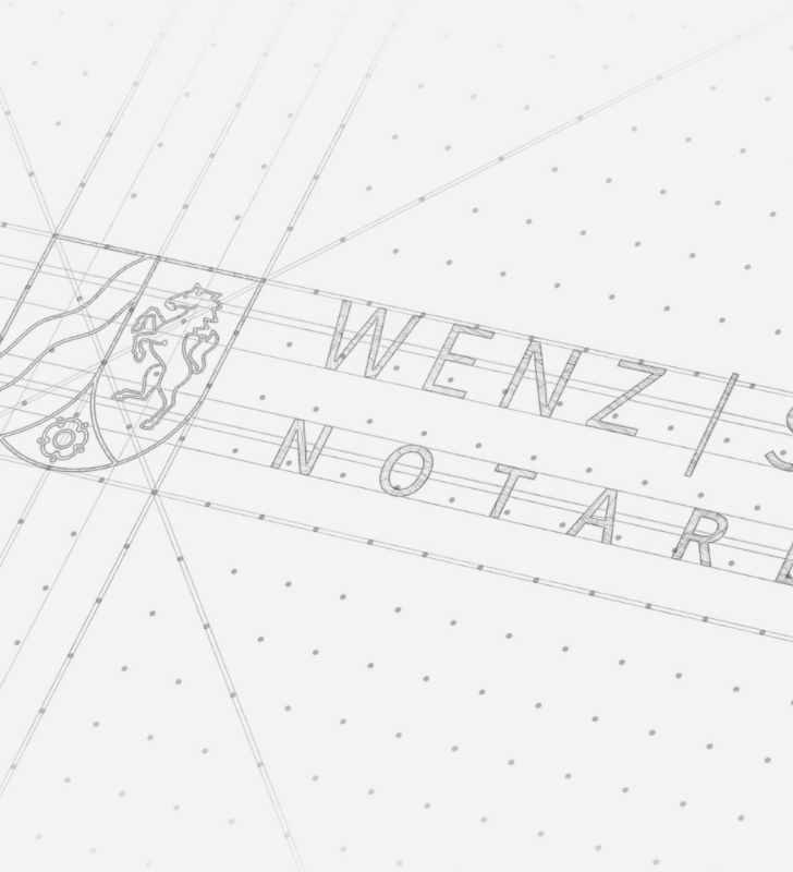 corporate-design Eine Zeichnung des Logos der Sozietät Dr. Wenz & Dr. Schüller
