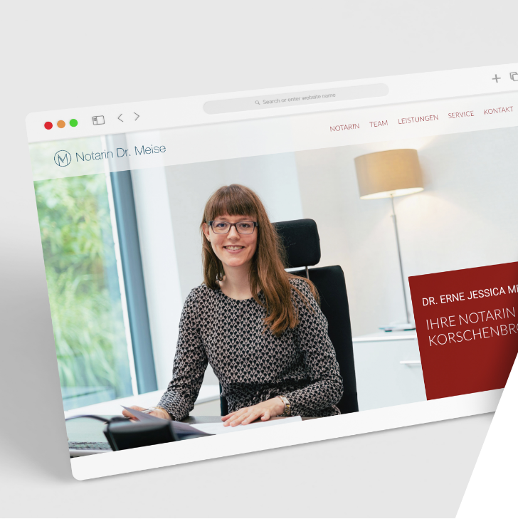 Startseite der Website der Notarin Dr. Meise aus Korschenbroich