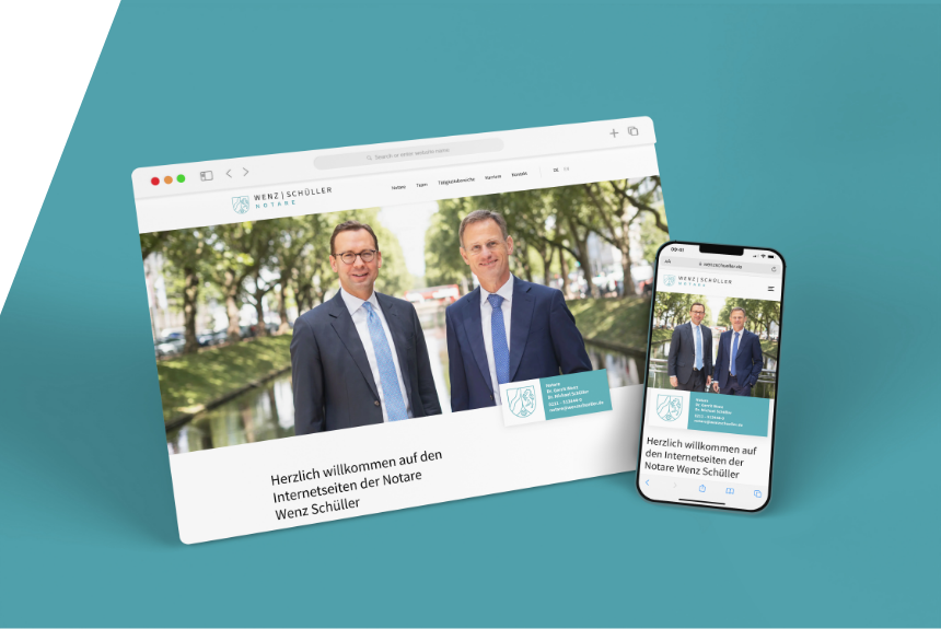 Website der Notare Dr. Wenz und Dr. Schüller